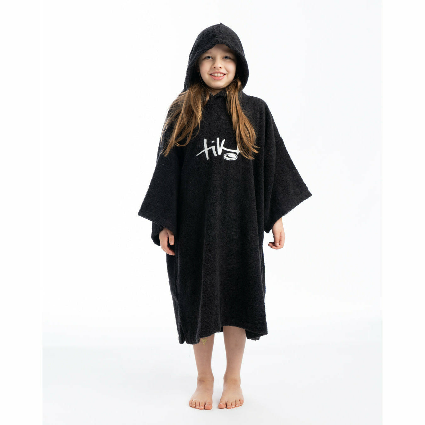 Tiki Junior Hooded Change Robe Black