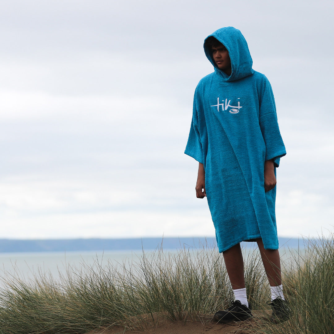 Tiki Adults Hooded Change Robe Blue