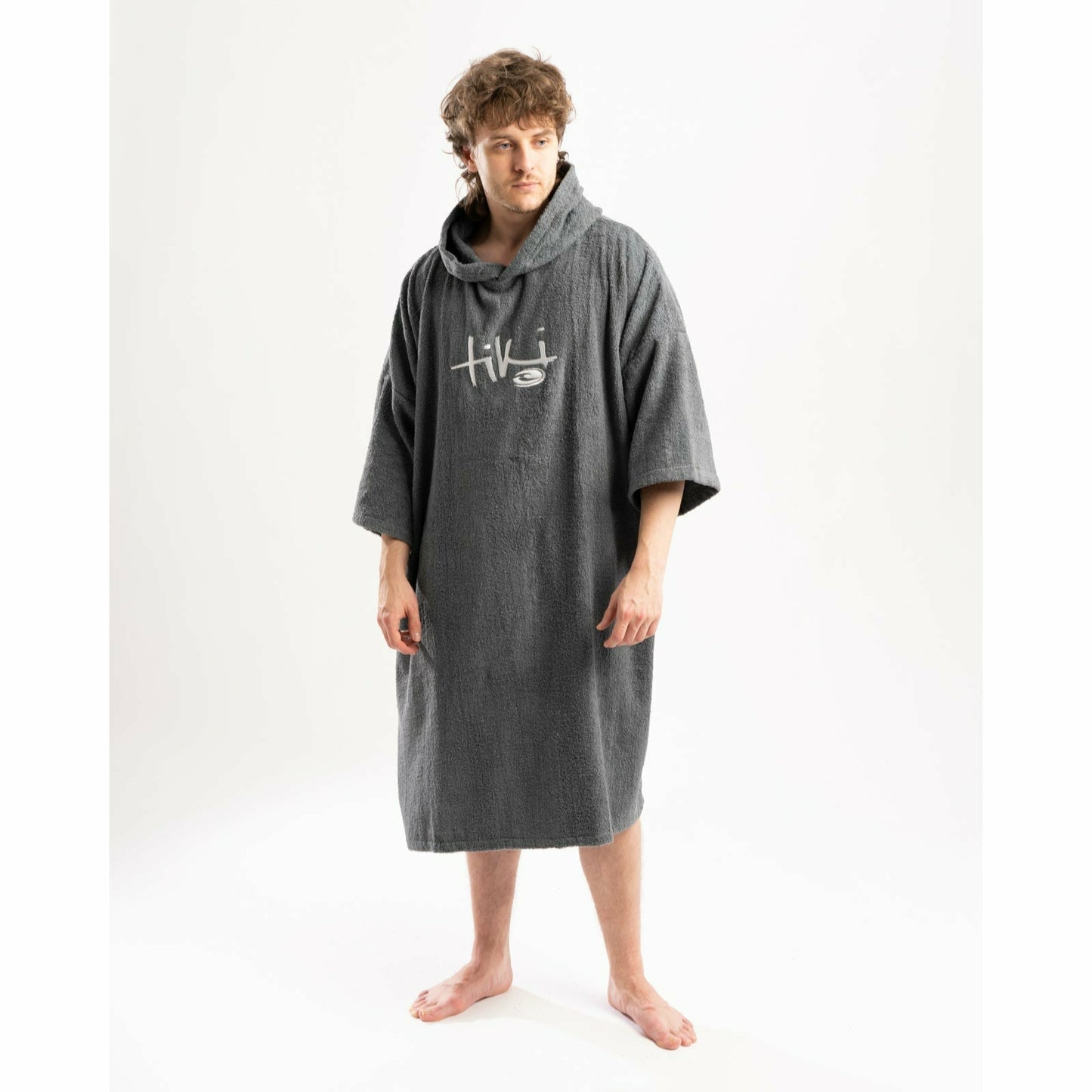 Tiki Adults Hooded Change Robe Grey