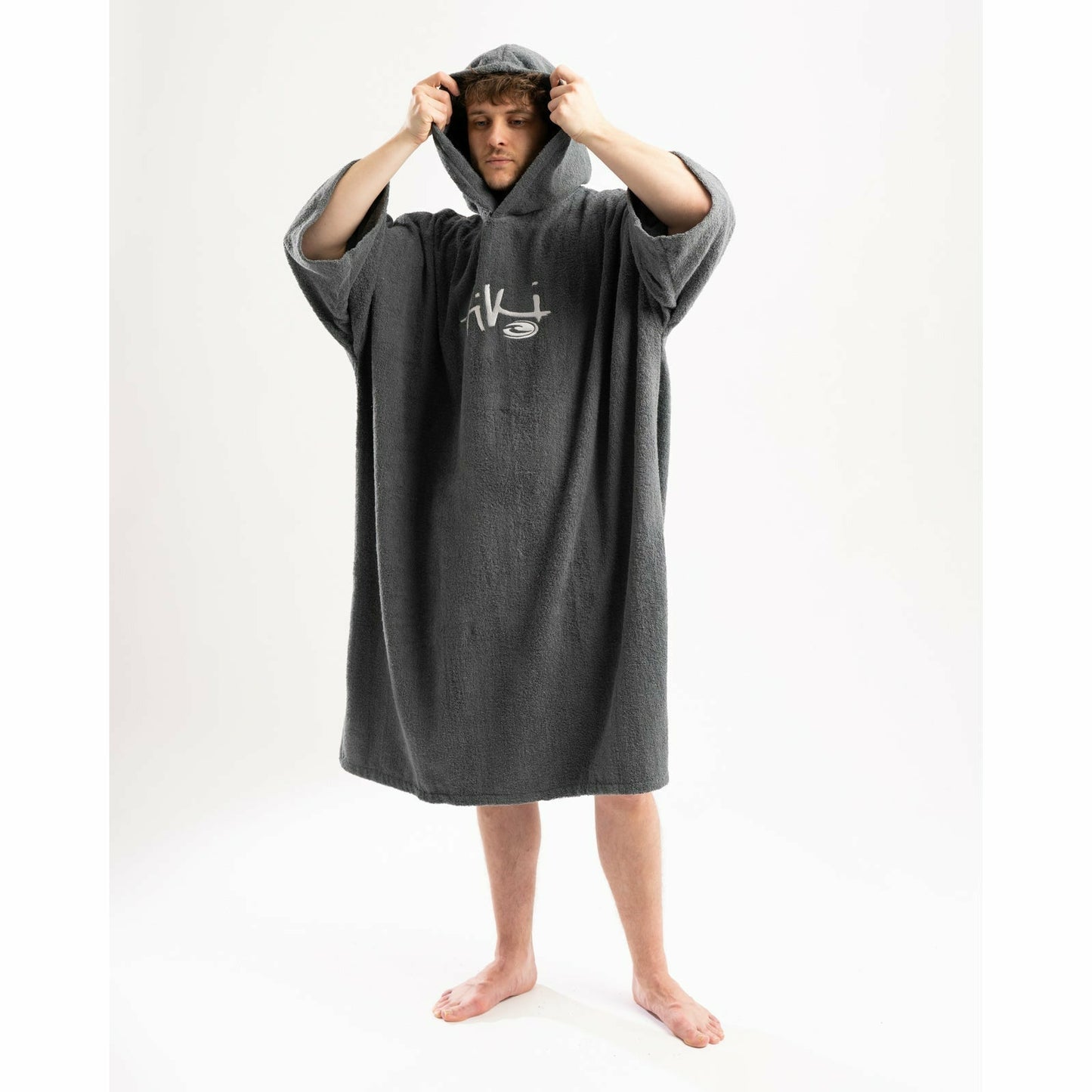 Tiki Adults Hooded Change Robe Grey