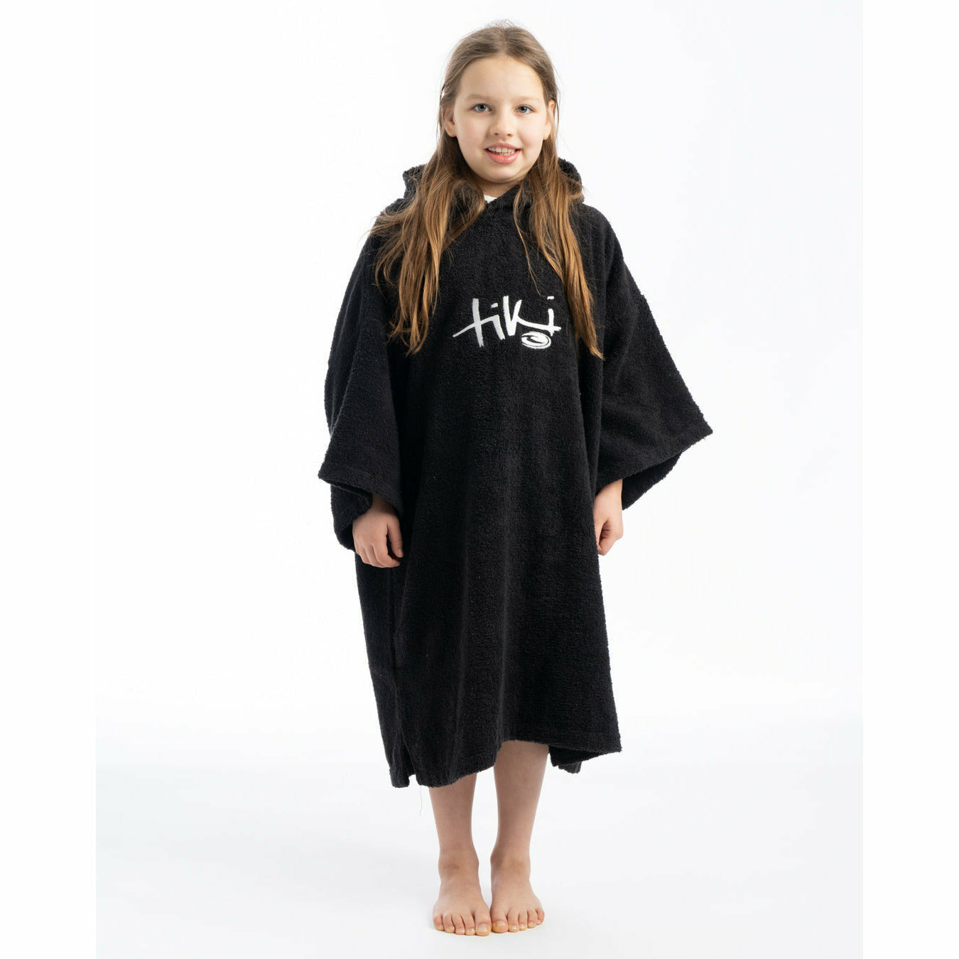 Tiki Junior Hooded Change Robe Black