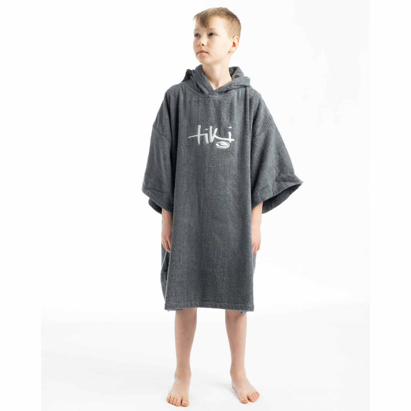Tiki Junior Hooded Change Robe Grey